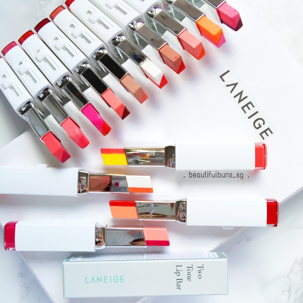 Swatches: Laneige Two Tone Lip Bar – 4 new shades for 2016